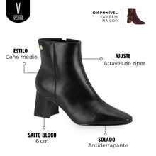 Vizzano Napa Geneva Country Boot With Low Block Heel - Side Zipper - Black - View 3
