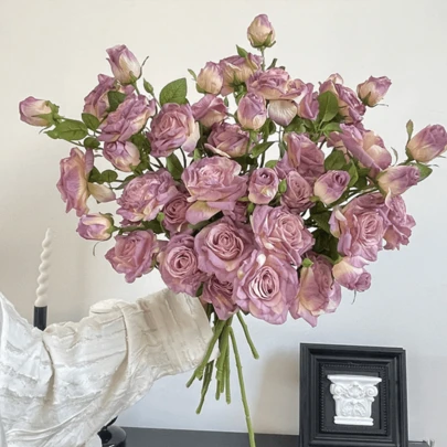 1/2/3 Piezas de Flores de Rosa Artificiales, 52cm Flores Falsas para Pared, Sala de Estar, Dormitorio, Boda, Decoración de Fiesta, Relleno de Mesa, Hogar, Decoración de Escritorio, Cocina, Boda, Mesa, Centro de Mesa, Oficina, Jardín, Exterior, Decoración del Hogar y Patio, Adecuado para Primavera, Verano, Otoño, Invierno