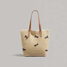 Casual Chic Hollow Straw Tote Bag, Versatile Large Capacity Beach Shoulder Bag For Women - White - View 6