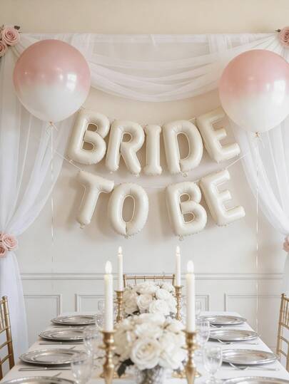 1 Bộ bóng bay "BRIDE TO BE" (Cô dâu tương lai), bóng bay trang trí đám cưới, thích hợp cho tiệc cô dâu, tiệc độc thân, trang trí phông nền đám cưới.