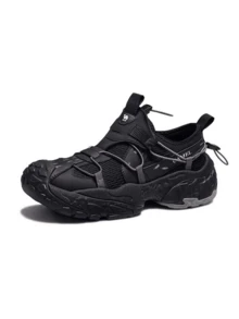 CAMEL CROWN Spring Retro Thick-Soled Height-Increasing Breathable Outdoor Sports Casual Shoes - Black - View 1