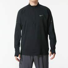 Nike Dri-Fit STRIDE HZ MIDLAYER Black Sport Comfort Raglan Sleeve High Neck Long Sleeve T-Shirt For Men - 黑色 - 查看 2