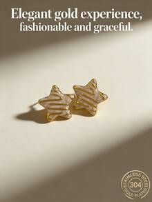 不锈钢镀金耳环，低致敏性，不含镍，哑光耳环，加厚女士镀金耳环，时尚宣言星形轻盈防过敏耳环，复古珠宝舞会礼物，女士耳环，时尚加厚独特吊坠耳环，女士镀金耳环套装，精致镀金吊坠耳环，防过敏耳环，时尚珠宝，女士礼物，派对礼物 - 彩色 - 查看 4