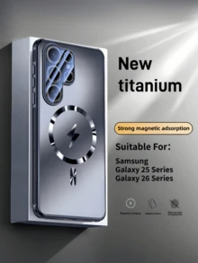 全新奢華超薄手機殼，具備散熱功能與強磁吸附，適用 Galaxy S26/25 Ultra S26/25 Plus S2625 S25 Edge，兼容 18 Pro Max 17Pro 16 15Pro Plus，防震防摔保護，玻璃鏡頭保護防震保護殼 - 黑色 - 查看 12