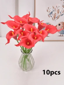 13.4" Artificial White Silk Calla Lily Flowers, Suitable For Mother's Day, Easter, Home, Kitchen, And Weddings - White - View 15