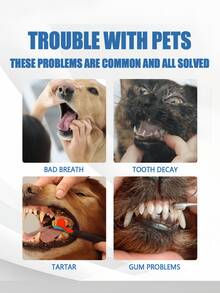 YEGBONG 1瓶60毫升宠物牙垢去除剂，去除牙垢、黄牙、口臭，清洁牙齿，口腔泡沫清洁剂 - 彩色 - 查看 16