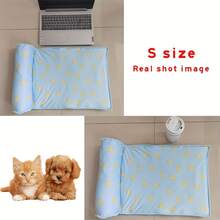 Cooling High Resilience Pet Ice Dog Bed With Pillow - Breathable Anti-Slip Square Small Dog Bed, Comfortable Fruit Pattern Design, Machine Washable Material - Baby Blue - View 4