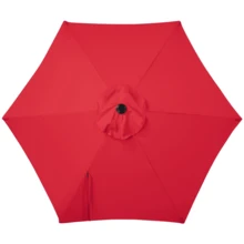 Butterslay 10FT Patio Market Umbrella 6 Ribs Outdoor Umbrella With Crank & Push Button Tilt Weather-Resistant Canopy Outdoor Garden Table Umbrella For Backyard Pool Deck Camping, Dark Green/Red/Tan - 紅色 - 查看 8