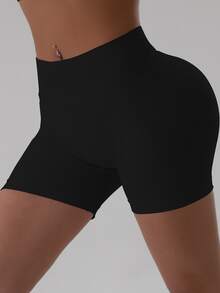 3件套女士高腰无缝提拉运动短裤，健身瑜伽训练短裤 - 彩色 - 查看 7