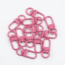 10/50pcs Multi-Color Iron Lobster Claw Clasp, Swivel Hanging Cord, Trigger Spring Hook, Keychain Ring, Connector Accessories - D-shaped Keychain - View 4