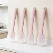 8.2 Inch Mini Silicone Spatula, 450°F Heat Resistant Flexible Scraper, Non-Stick Flip Turner For Precise Baking/Spreading/Mixing, Dishwasher Kitchen Tool (Pink/Mint Blue) [2/4 Pcs Set] - Pink - View 15