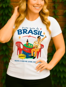 Brazilian Juice T-Shirt Zeca Pago Bar Drink Beer Party Basic Unisex 100% Premium Cotton – Men's And Women's | Casual, Streetwear, Plus Size, New Arrival With Immediate Shipping In Various Colors - trắng - Xem 3