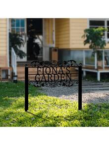 1pc Personalized Floral Design Garden Sign, Customized Garden Stake With Bird, Metal Yard Art For Outdoor Decoration, Personalized Name Mother's Gift, Gardening Gift, Housewarming Garden Bloom - Multicolor - View 35