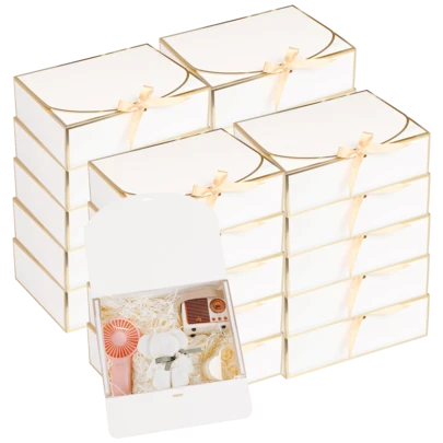 20/10/5/2 Pcs Gift Box Set, White & Black Gift Boxes With Lids, Bridesmaid Proposal Box With White Ribbon For Wedding, Birthday, Party, Valentine's Day & Bridal Gifts