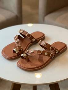 Women's Sandal, Stylish, Delicate, , Blogger-Worthy, Summer Style. - Camel - Ver 1