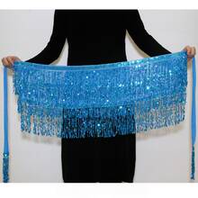 肚皮舞流苏腰链波西米亚风臀巾新款亮片腰带，闪亮迷你裙，肚皮舞嘻哈裙，流苏臀巾，适合假日肚皮舞臀巾，亮片流苏裹裙，适合女士闪亮服装、舞蹈服装、沙滩音乐节嘉年华派对闪亮连衣裙！ - 彩色 - 查看 22