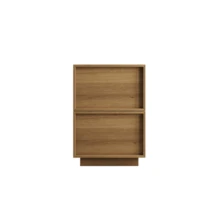 Medieval-Modern Oak Bedside Table, 38 X 48 X 50 Cm, Bedside Table For Bedroom, Handleless Drawer Design, 1 Piece. - Khaki - View 8