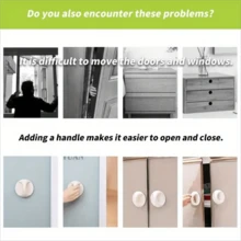 5pcs Plastic Wardrobe Pull Handles, Multi-Functional Strong Adhesive Door Window Cabinet Drawer Knobs, Toilet Seat Lift Handles, Home Tools - A - View 4