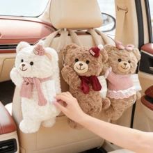 Tissue Box Car Storage, Beautiful Car Decor, Tissue Box Cover Plush Tissue Box Holder For Car, Home, Decorative Holder Organizer For Vanity Countertop, Nightstands, Office Desk-Bear, Car Essential Car Stuff, Practical Internal Car Accessories - A - View 12