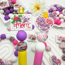 25/44/75pcs Mother's Day Letter Bead Set - Mother's Day Theme "Love Mom" - Suitable For DIY Handmade Keychains, Necklaces, Bracelets, Decorative Pens, Jewelry And Pendants - Ideal For Holiday And Birthday Gifts - Mother's Day Alphabet - View 10