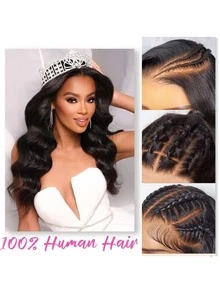 bling hair 250% Density, Wavy Human Hair, Pre-Plucked, Transparent, 13 X 4, 13 X 6, Lace-Front Wigs, Human Hair, 4 X 4, Lace Closure Wigs, Human Hair, Put-On And Take-Away, 6 X 4, 5 X 5, 9 X 6, Glueless Wigs, Human Hair, Pre-Cut, No Glue, Ready To Go, Wigs For Women, Brazilian Hair, Hidden Strap, 360-Degree Body Wave, Full Lace, Frontal Wigs, Human Hair With Invisible Drawstring, Natural Color, 6 Inches, Short Pixie Cut Wig, Human Hair - Natural Black - 查看 5