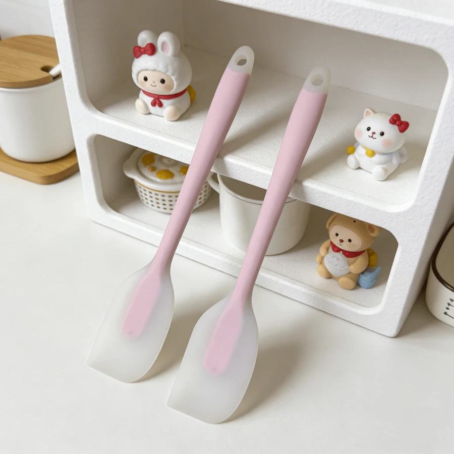 Silicone Spatula Set 2/4 Packs - Easy Clean Heat Resistant 450°F Flexible Turner - Non-Stick Kitchen Utensils, Seamless Dishwasher (Lime/Sky Blue/Pink) - Multicolor - View 1