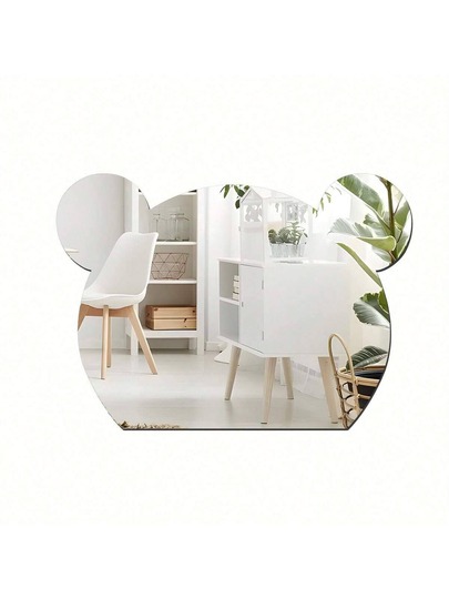 1 Miếng dán tường hình đầu gấu hoạt hình dễ thương bằng acrylic, dùng trang trí gương - Hoàn hảo cho phòng trẻ em, bàn học, phòng khách và phòng tắm - Mang đến sự vui tươi và nét ngây thơ trẻ thơ cho không gian.