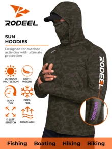 RODEEL 男士連帽衫－輕量且適合戶外活動，如釣魚、划船、徒步、騎單車、建築、屋頂工程和耕作。 - 棕色 - 查看 1