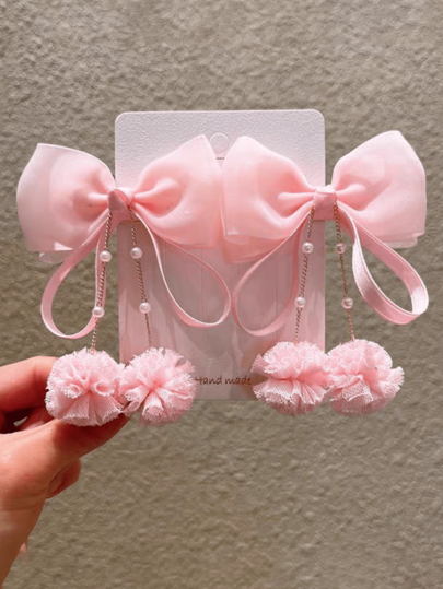 2 st rosa hårspännen med strass-rosé, söta fjärilshåraccessoarer med strass