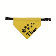 Custom Name Pet Bandana Collar - Personalized Text Paw Print Triangle Bandana, Multi-Color Adjustable Collar For Dogs & Cats-Stylish Paw Print Pet Bandana - Custom Name Triangle Bandana Collar, Multi-Color Pet Accessory For Dogs & Cats-Adjustable Pet Bandana Collar - Custom Name Paw Print Triangle Bandana, Multi-Color Pet Drool Bib For Dogs & Cats- - Multicolor - View 10
