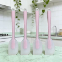 Silicone Spatula Set 2/4 Packs - Easy Clean Heat Resistant 450°F Flexible Turner - Non-Stick Kitchen Utensils, Seamless Dishwasher (Lime/Sky Blue/Pink) - Multicolor - View 10
