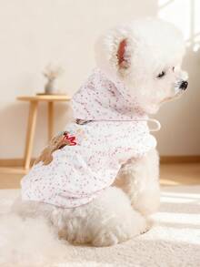 PETCIRCLE 1pc Pet Clothes, Cute Hoodie Sweatshirt For Dogs & Cats - Party Bear - Beige - View 2