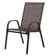 Modern Outdoor Patio Chairs Set Of 8, Outdoor Camping Chairs Feature Breathable Woven Fabric. Outdoor Courtyard Chairs, Dining Chairs And High-Back Armchairs Boast Ergonomic Design. Lightweight And Portable With Stackable Construction. Sturdy Metal Frame Ensures Durability. Suitable For Outdoor Patios, Gardens, Pools, Beaches, Balconies, And Camping.(Brown) - 棕色 - 查看 10