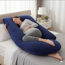 Almohada De Embarazo En Forma De  J  Para Embarazadas Azul Marino - Azul Marino - Ver 2