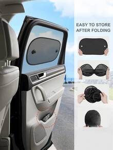 Car Sunshade, 2 Packs, Universal Side Window Sunshade, Sun Glare And UV Protection For Adults, Pets, 20 X 12 Inches, Fits 98% - A - View 5