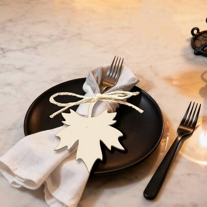 2/8/480/600pcs Unfinished Wooden Round Pattern Napkin Rings, Blank Design For DIY, Suitable For Wedding, Valentine's Day, Birthday Party, Home Dining Table Decor (With Jute Rope)