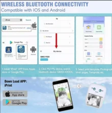 Portátil Multifuncional Bluetooth Mini Impresora Térmica Celeste - Celeste - Ver 4