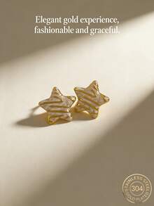 不锈钢镀金耳环，低致敏性，不含镍，哑光耳环，加厚女士镀金耳环，时尚宣言星形轻盈防过敏耳环，复古珠宝舞会礼物，女士耳环，时尚加厚独特吊坠耳环，女士镀金耳环套装，精致镀金吊坠耳环，防过敏耳环，时尚珠宝，女士礼物，派对礼物 - 彩色 - 查看 2