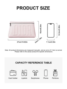 Dior 浅粉色化妆包，带有压纹标志、银色拉链和刺绣星星内衬 - 淺粉色 - 查看 2