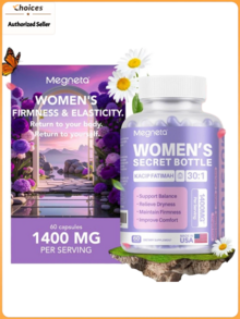 Women's Herbal Wellness Tablets With Kacip Fatimah, Fenugreek & Slippery Elm | Plant-Based Botanical Supplement | Vegan Non-GMO Sugar Free | 60 Count - 1 Bottle - 查看 1