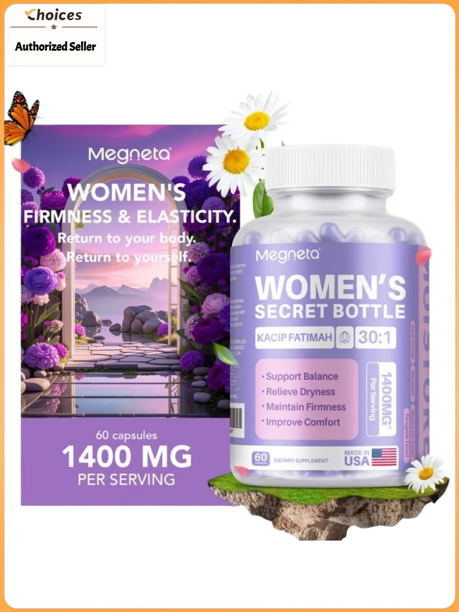 Women's Herbal Wellness Tablets With Kacip Fatimah, Fenugreek & Slippery Elm | Plant-Based Botanical Supplement | Vegan Non-GMO Sugar Free | 60 Count - 1 Bottle - 查看 1
