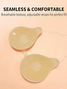1/2 Pairs Halter Neck Invisible Lift Bra, Invisible Adhesive Bra, Invisible Transparent Shoulder Strap Adhesive Bra, Breast Petals For Women's Underwear And Backless Dresses. - Multicolor - View 3