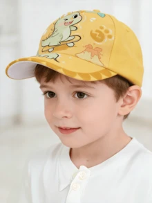 1pc Kids Cartoon Dinosaur Baseball Cap, Unisex Cute Versatile Sun Protection Hat For Outdoor, Suitable For 3-7 Years Old - Hat-wearing Dinosaur Duck Tongue - View 7