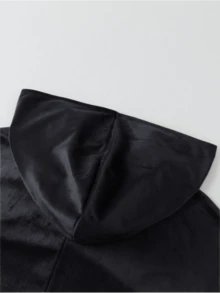 Áo choàng dài không tay có mũ trùm đầu, thiết kế bất đối xứng, thích hợp cho biểu diễn sân khấu và hóa trang cosplay. - màu đen - Xem 3