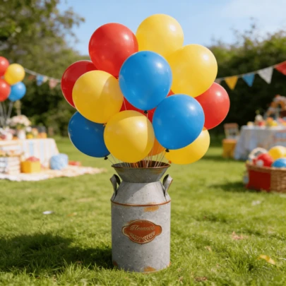 Rustic Farmhouse Metal Flower Vase - Vintage Milk Can Planter With Handles, Shabby Chic Tall Decorative Pitcher For Country Home Decor, Artificial Flower Arrangement Container, Centerpiece For Wedding/Patio