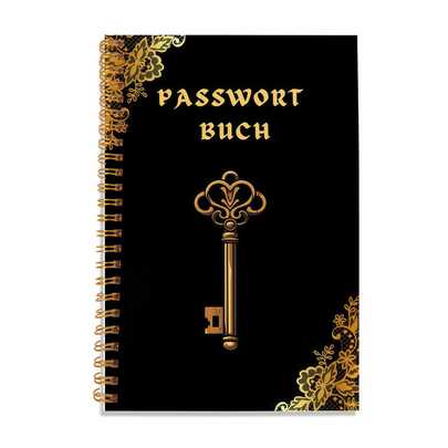 1pc Spiral Password Notebook, With A Security Key Design, Suitable For Remembering Login Credentials And Daily Planning, Notebook Supplies, Decorative Notebook, Durable Cover
