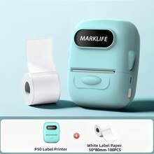 Marklife P50 Label Maker- Thermal Label Printer, Four Colors Are Available For Selection, Portable Label Makers For Product, Address, Small Business, Sticker, Home, DIY, Compatible With Android, IOS & Windows, With 1 Roll 50*80mm Label Sticke - Multicolor - View 12