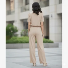 Conjunto Fucsia Elegance, Sofisticação e Conforto em um Só Look. - Marrom Claro - Visão 2