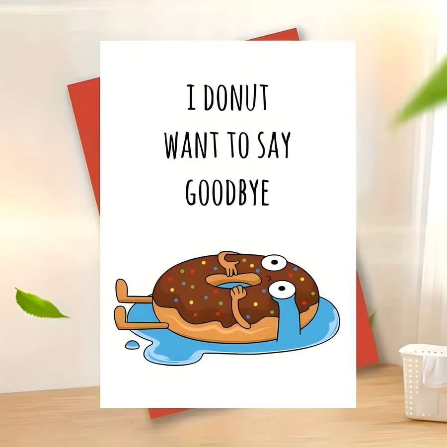 1 PC Humorous Farewell Card For Colleagues, Containing A Funny Greeting To Tell Friends And Colleagues "Don't Say Goodbye," Wishing Them Good Luck On Their New Journey. - Sets - View 1