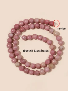 1 Strand Natural Stone Rhodonite Gemstone Smooth Round Loose Beads For Jewelry Making Diy Findings 4 6 8 10mm - Redwood - View 11